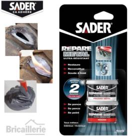 Mastic polyester Répare Métal SADER – réparation rapide et aspect métal