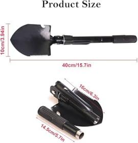 Mini pelle Pliable noir portable multifonctionnelle avec hausse militaire 